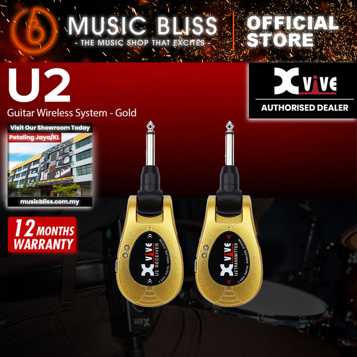Xvive U2 2.4Ghz Digital Wireless Guitar System - Gold