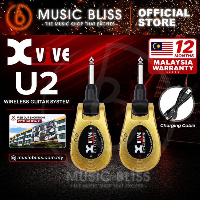 Xvive U2 2.4Ghz Digital Wireless Guitar System - Gold