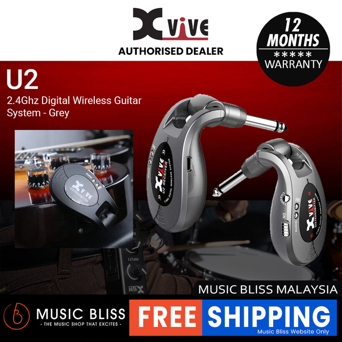 Xvive U2 2.4Ghz Digital Wireless Guitar System - Grey