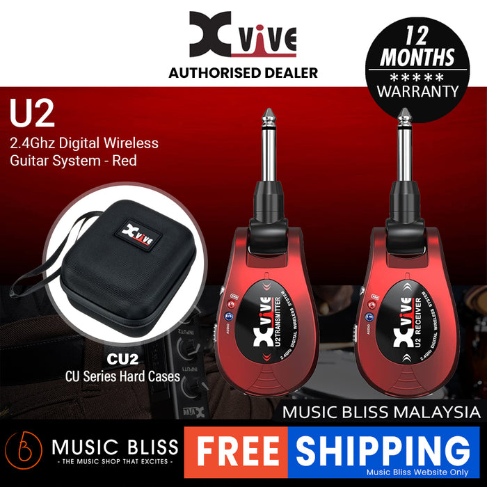 Xvive U2 2.4Ghz Digital Wireless Guitar System - Red