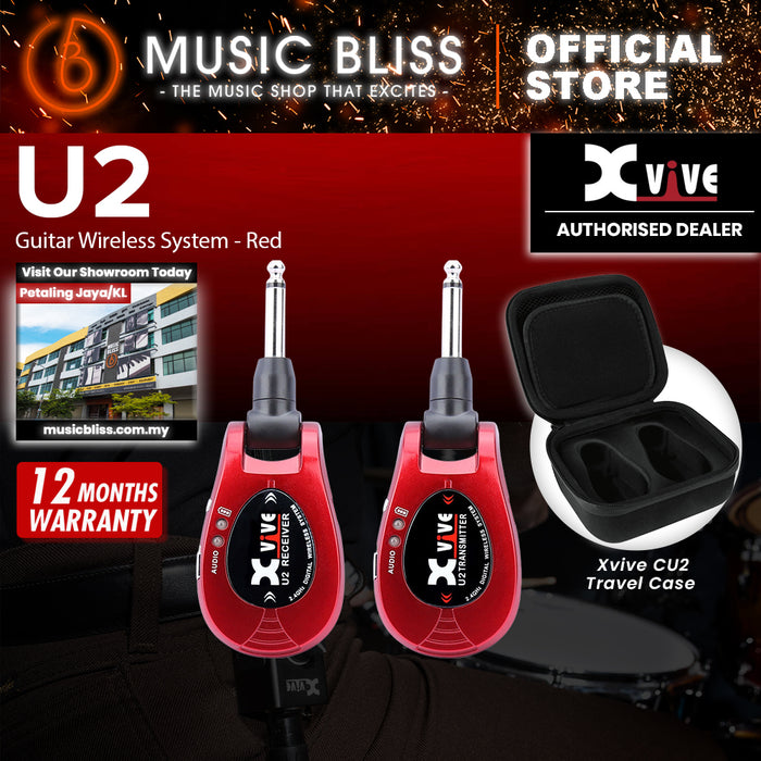 Xvive U2 2.4Ghz Digital Wireless Guitar System - Red