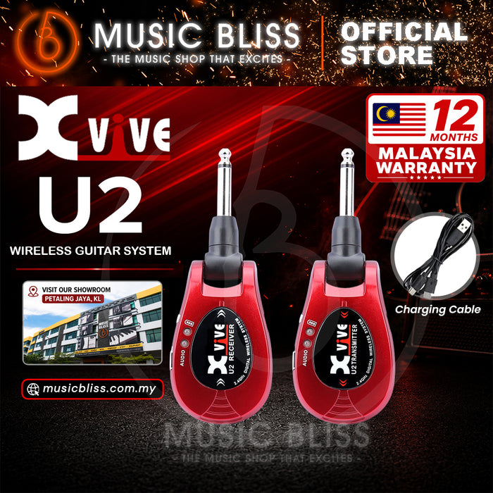 Xvive U2 2.4Ghz Digital Wireless Guitar System - Red