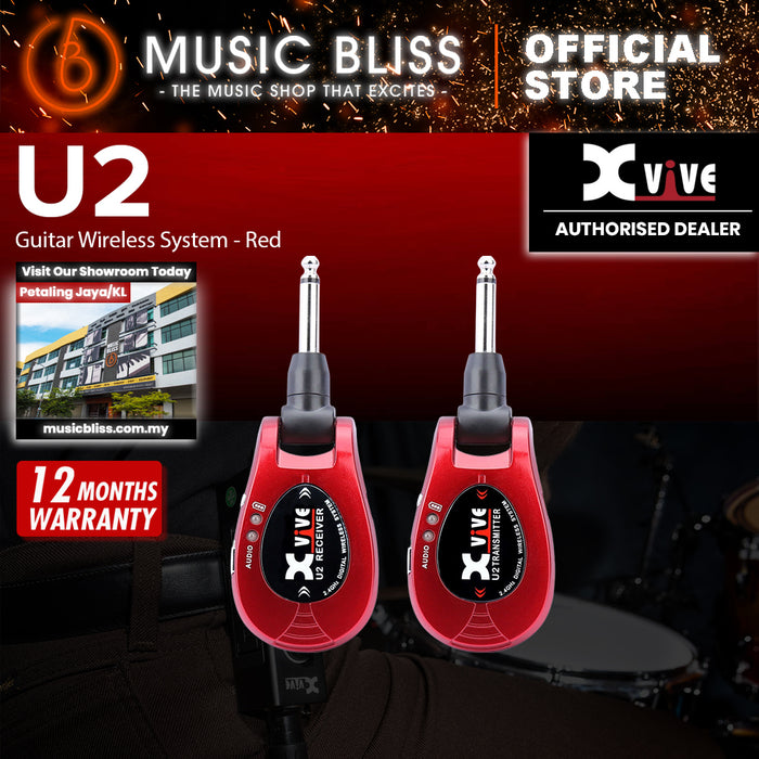 Xvive U2 2.4Ghz Digital Wireless Guitar System - Red