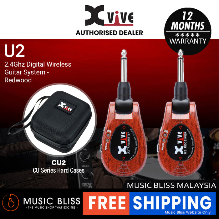 Xvive U2 2.4Ghz Digital Wireless Guitar System - Redwood