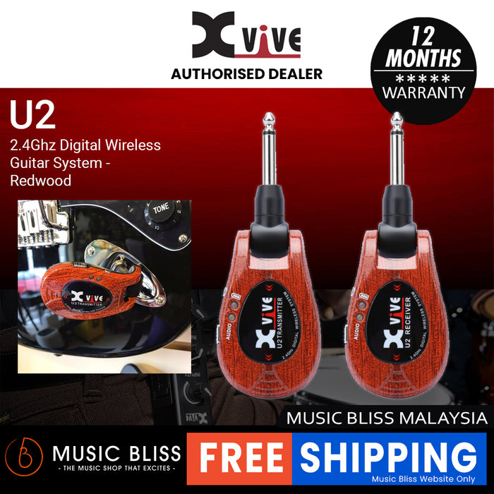 Xvive U2 2.4Ghz Digital Wireless Guitar System - Redwood