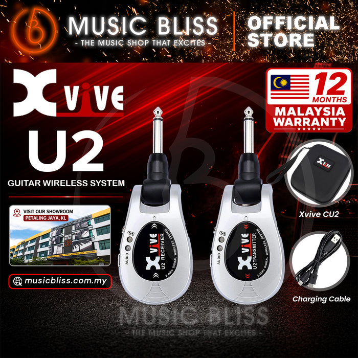 Xvive U2 2.4Ghz Digital Wireless Guitar System - Silver