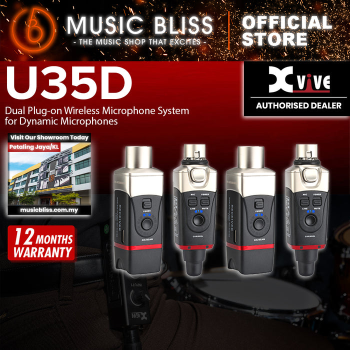 Xvive U35D 5.8GHz Dual Set Stereo Microphone Wireless System