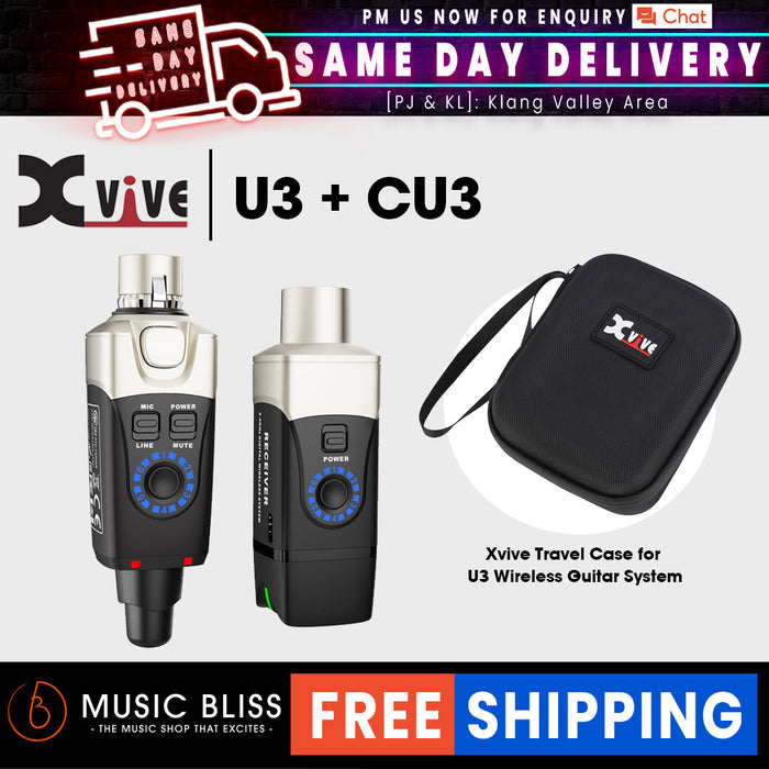 Xvive Audio U3 Black Microphone Wireless System with Xvive CU3 Travel Case - Music Bliss Malaysia