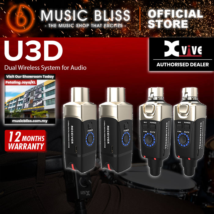 Xvive U3D 2.4GHz Dual Set Stereo Microphone Wireless System