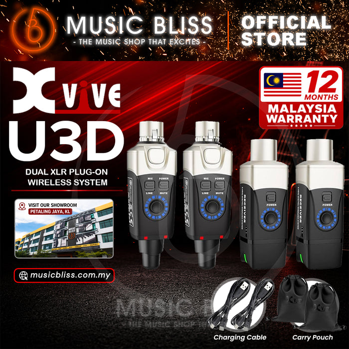 Xvive U3D 2.4GHz Dual Set Stereo Microphone Wireless System