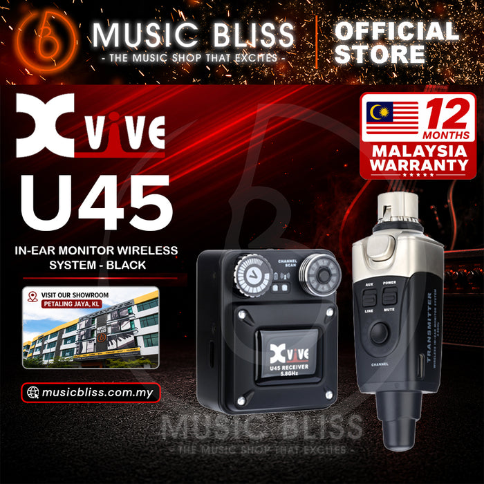 Xvive U45 5.8GHz Wireless In-Ear Monitoring System With Ultra-Low Latency - Black
