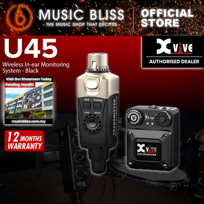 Xvive U45 5.8GHz Wireless In-Ear Monitoring System With Ultra-Low Latency - Black