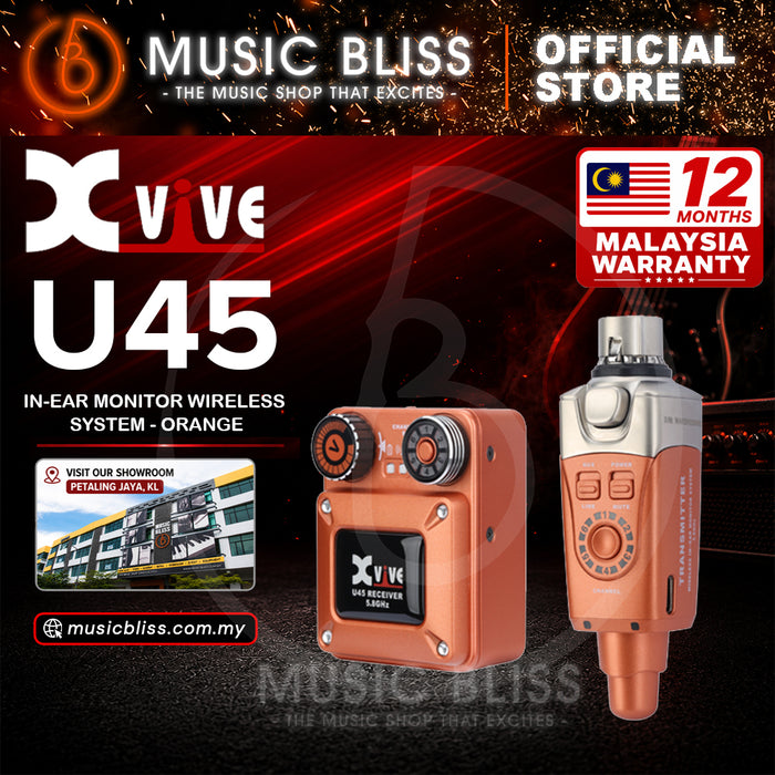 Xvive U45 5.8GHz Wireless In-Ear Monitoring System With Ultra-Low Latency - Orange