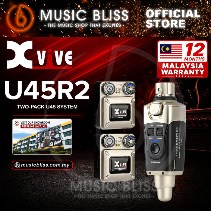 Xvive U45R2 5.8GHz Wireless In-Ear Monitoring System Two Pack - One Transmitter & Two Receivers