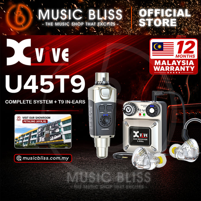 Xvive U45T9 5.8GHz Wireless In-Ear Monitoring System With T9 In-Ear Monitors