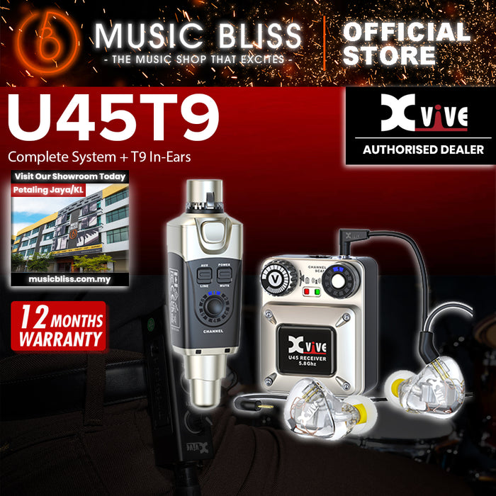 Xvive U45T9 5.8GHz Wireless In-Ear Monitoring System With T9 In-Ear Monitors