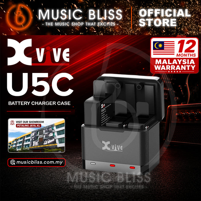 Xvive U5C Battery Charger Case with Three Batteries for U5 Wireless Systems