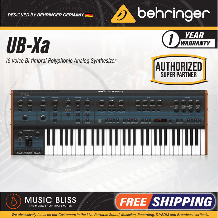 Behringer UB-Xa 16-voice Bi-timbral Polyphonic Analog Synthesizer - Music Bliss Malaysia
