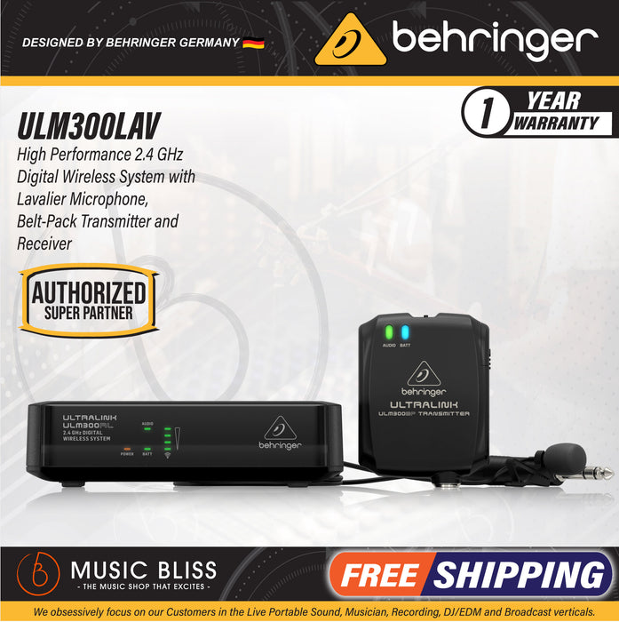 Behringer ULM300LAV Wireless Lavalier Microphone System - Music Bliss Malaysia