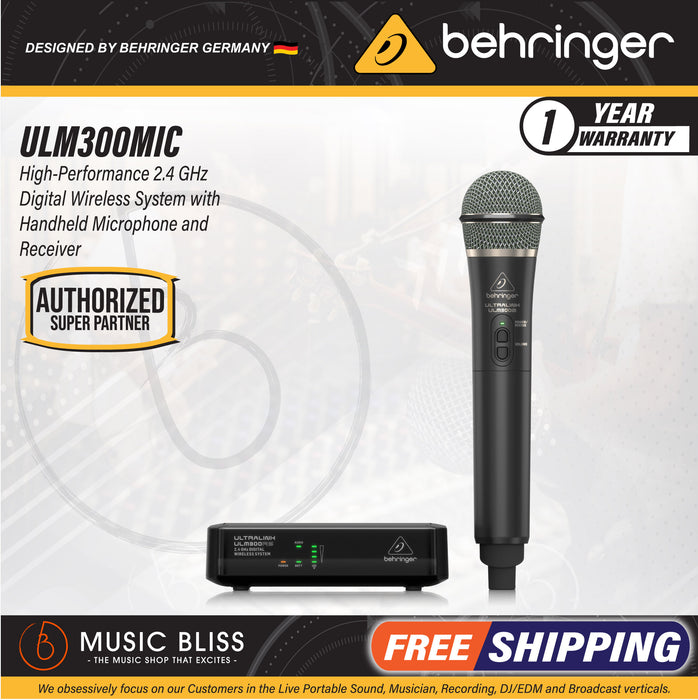 Behringer ULM300MIC Wireless Handheld Microphone System Music Bliss Malaysia