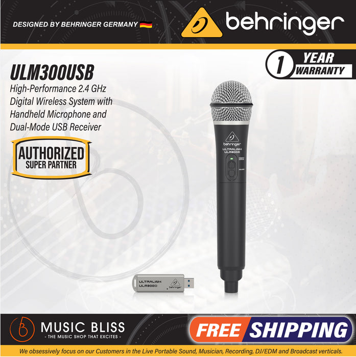 Behringer ULM300USB Wireless USB Microphone System - Music Bliss Malaysia