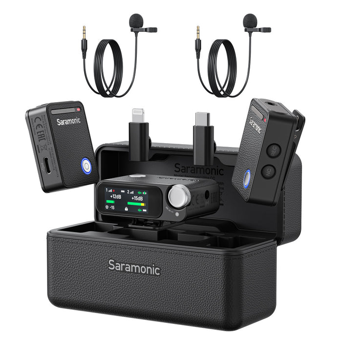Saramonic Ultra 2-Person Digital Wireless Omnidirectional Lavalier Microphone System for Cameras and Mobile Devices - Black
