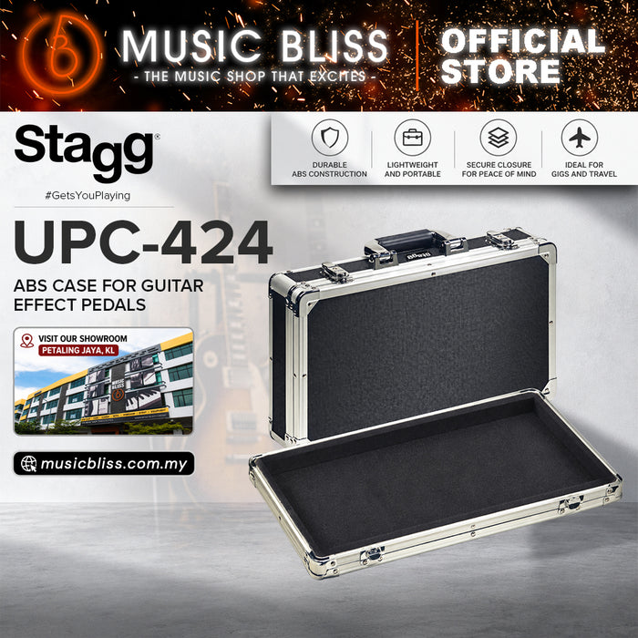 Stagg UPC-424 ABS Pedal Board Case fits Zoom R8, G3n, G3Xn and Mooer GE200 & GE150