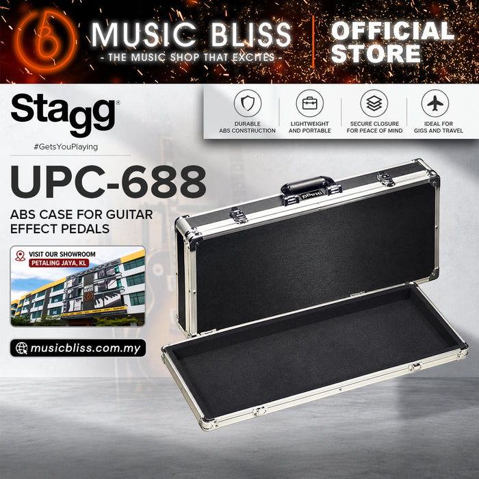 Stagg UPC-688 ABS Pedal Board Case fits Boss GT100, Boss RC300 & Line 6 HD500X
