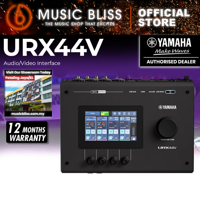 Yamaha URX44V USB-C Audio and Video Interface - Black