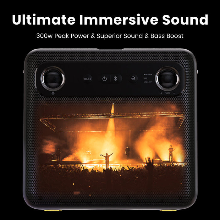 Ikarao Break X2 Premium Portable Wireless Audio Machine with 106dB Sound Pressure, Dual 4-inch Woofers, and 10.1” HD Screen - USB C