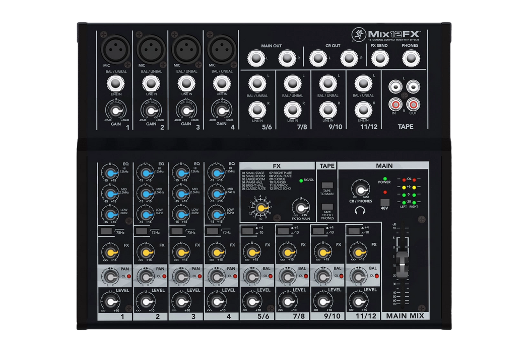 Mackie Mix12FX 12-input Desktop Mixer with 12 Onboard Effects