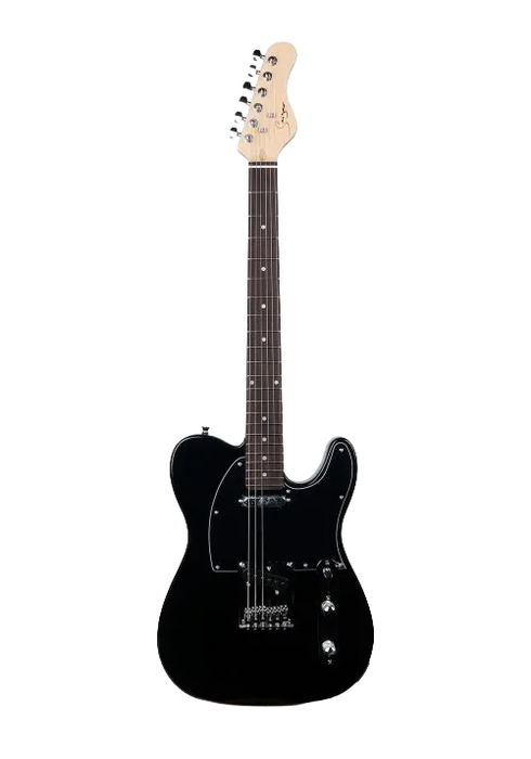 Smiger S-G17-BK Budget Beginner Electric Guitar - SS Tele Style Black for Rock Kapak