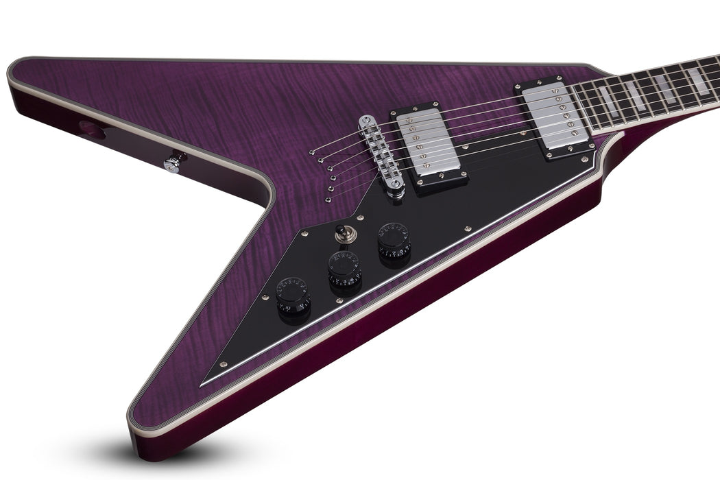 Schecter V-1 Custom Electric Guitar - Trans Purple
