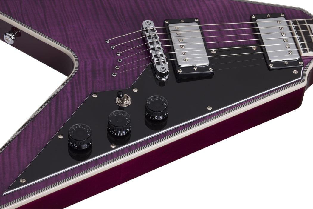 Schecter V-1 Custom Electric Guitar - Trans Purple