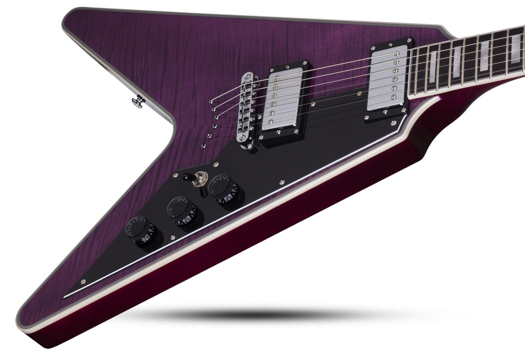 Schecter V-1 Custom Electric Guitar - Trans Purple