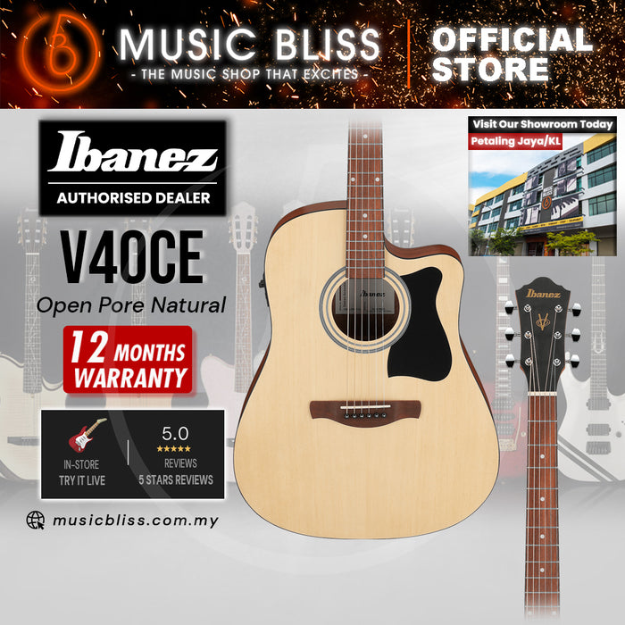 Ibanez V40CE V Series Acoustic Electric Guitar - Open Pore Natural