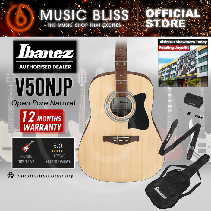 Ibanez V50NJP Acoustic Guitar Jampack - Open Pore Natural