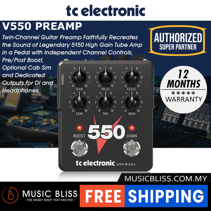TC Electronic Ampworx V550 Preamp Pedal - Music Bliss Malaysia