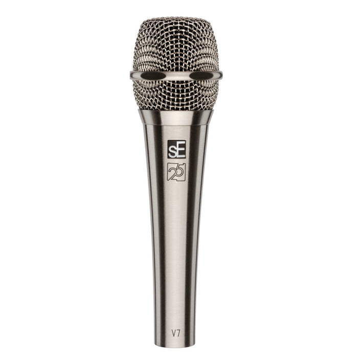 sE Electronics V7 Gold Dynamic Supercardioid Handheld Vocal Microphone - Brushed Nickel