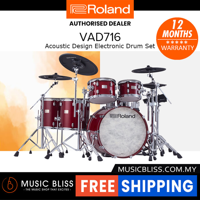 Roland VAD716 Electronic Drum Set - Gloss Cherry