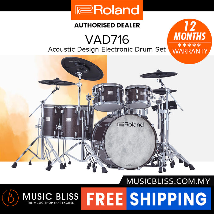 Roland VAD716 Electronic Drum Set - Gloss Ebony