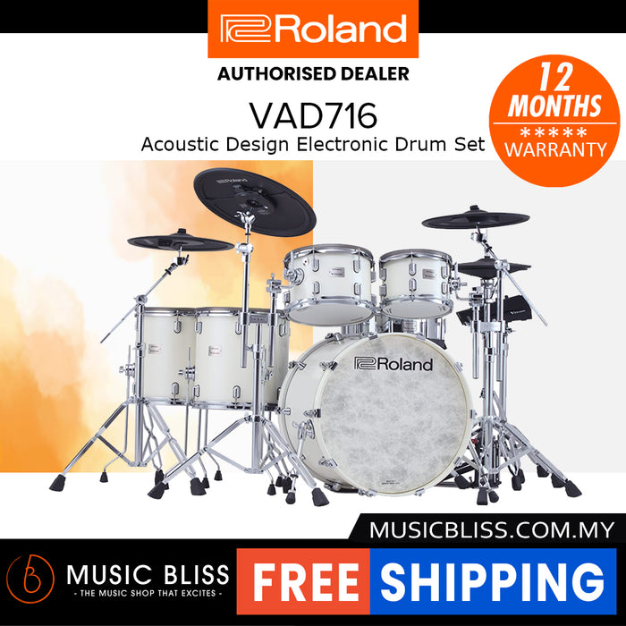 Roland VAD716 Electronic Drum Set - Polished White