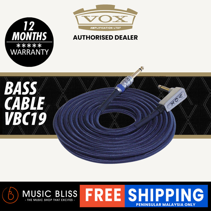 Vox VBC19 19ft Bass Instrument Cable - Music Bliss Malaysia