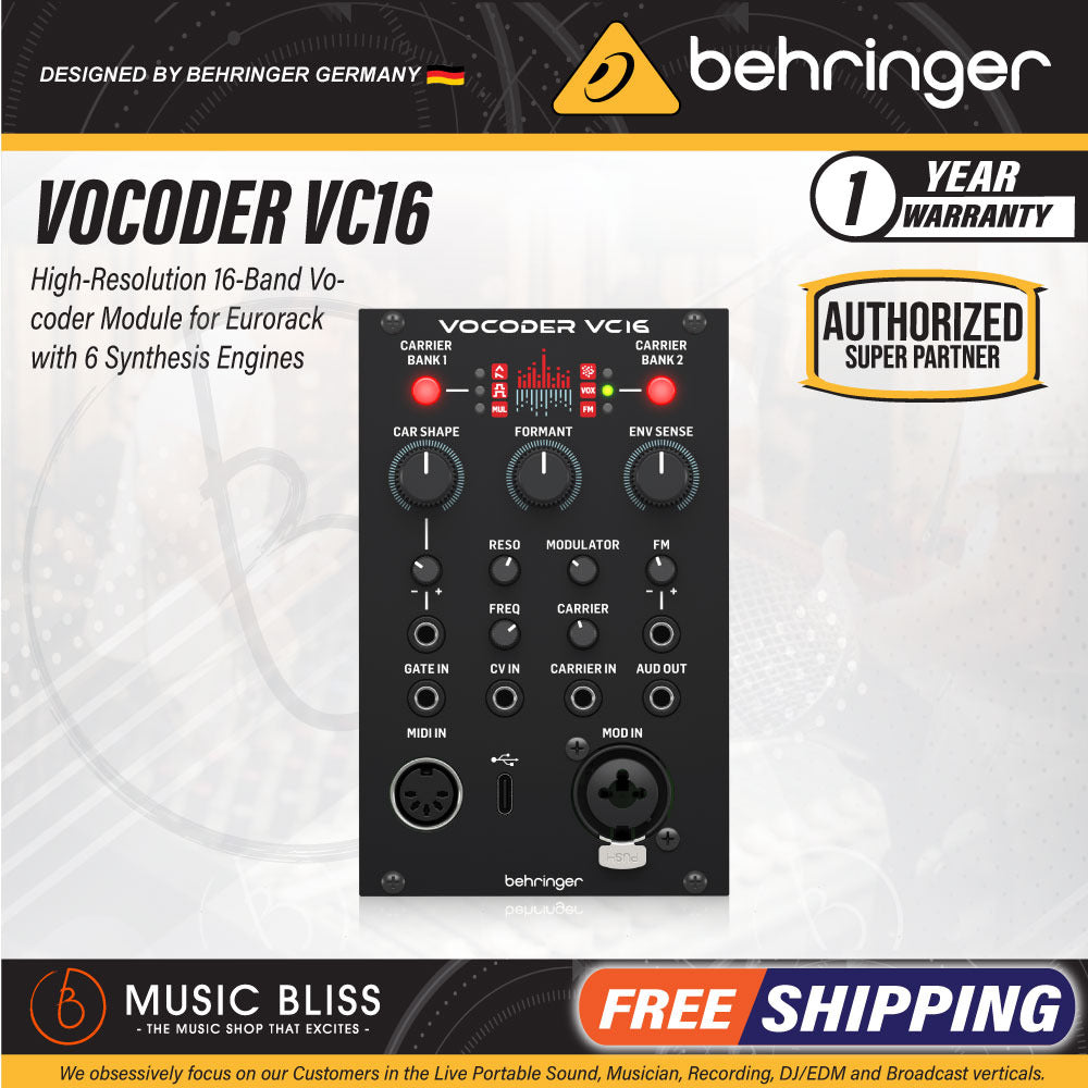 Behringer Vocoder VC16 Eurorack Module | Music Bliss Malaysia