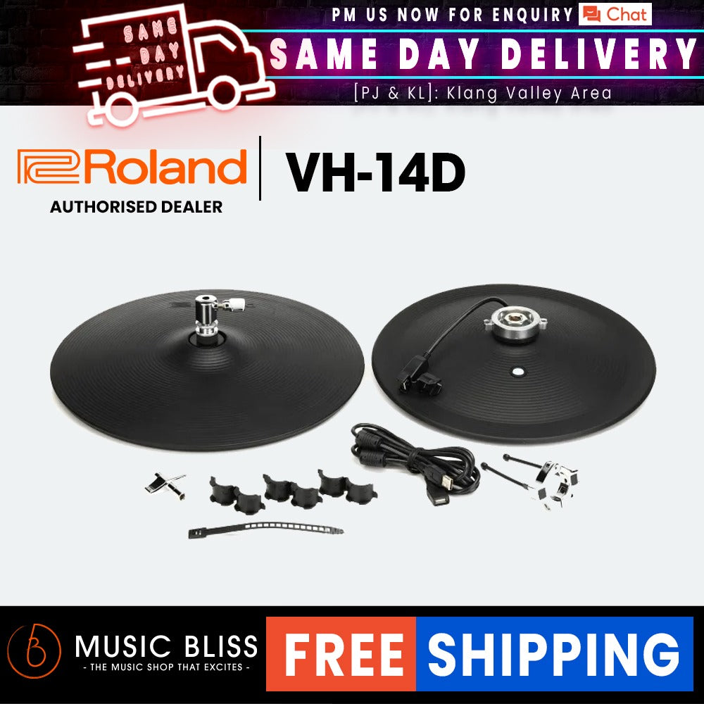 Hi-Hat Digitale Roland VH-14D Da 14 Pollici Con Sistema Sensori Multielemento, Nuovo
