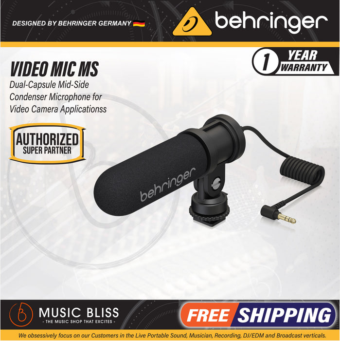 Behringer VIDEO MIC MS Dual-capsule Condenser Microphone - Music Bliss Malaysia