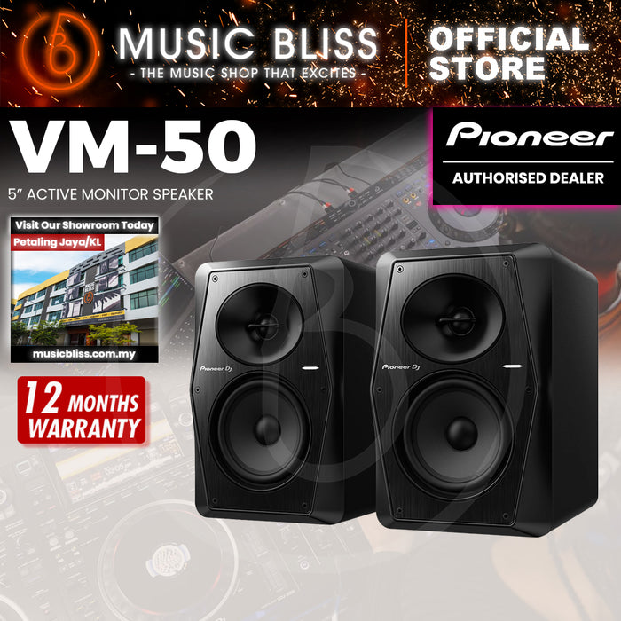 Pioneer DJ VM-50 2-Way Active Studio Monitor, Black - Pair