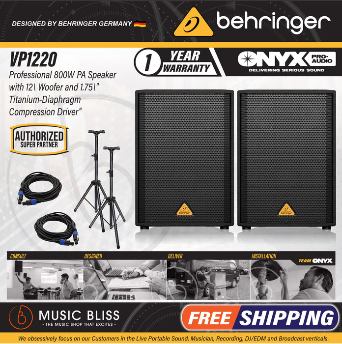 Behringer VP1220 800-watt 12'' Passive Speaker - Pair - Music Bliss Malaysia
