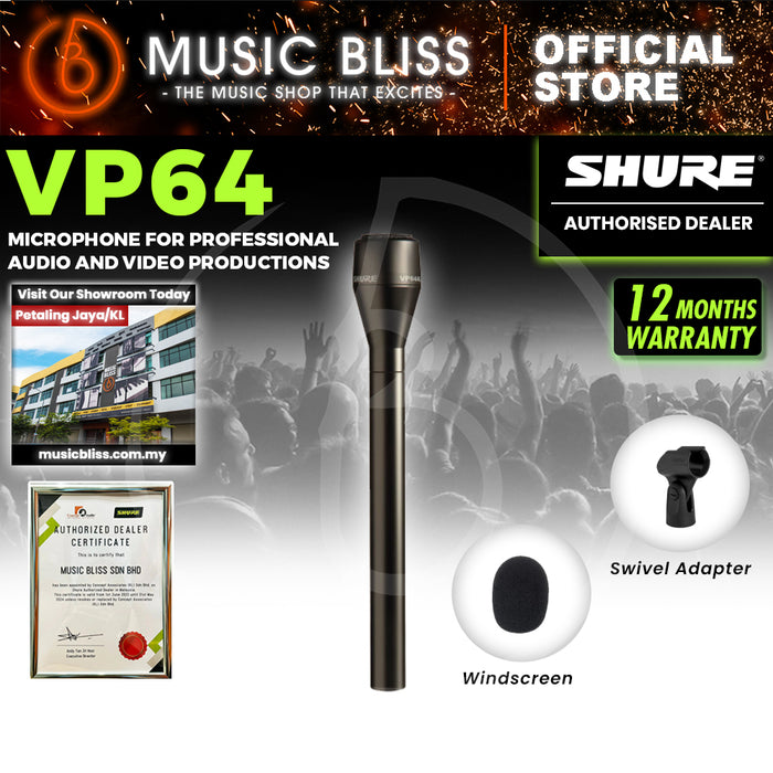Shure VP64A Omni-Directional Handheld Dynamic Microphone for Professional Audio and Video Productions