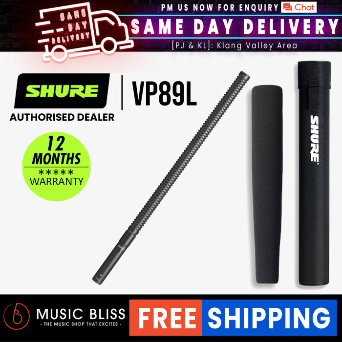 Shure VP89L Long Shotgun Condenser Microphone - Music Bliss Malaysia